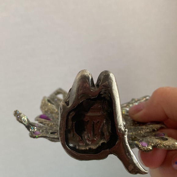 Vintage pewter, Nicole fantasy fairy purple jewels, glitter on wings - Picture 9 of 10